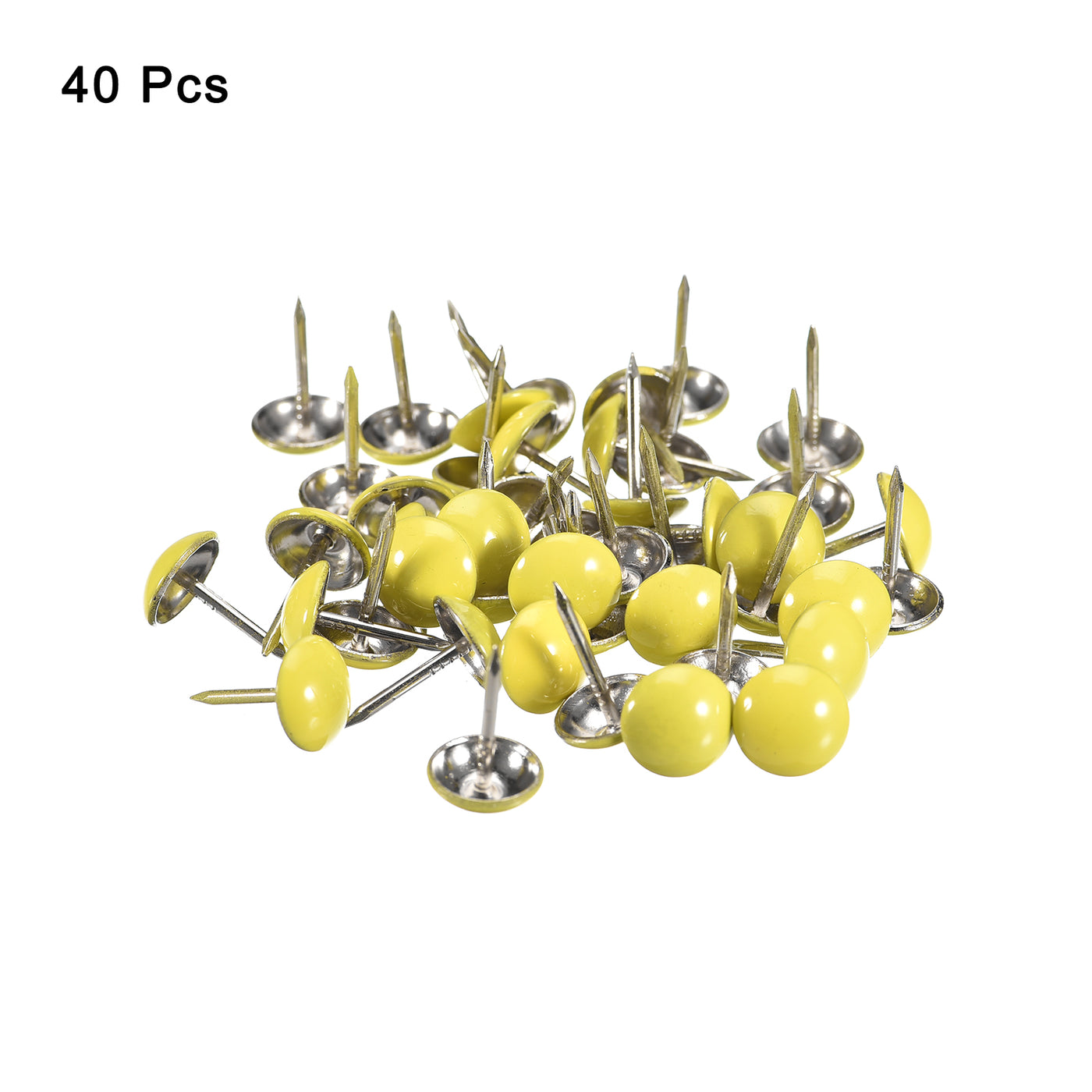 uxcell Uxcell 40Pcs 11mmx17mm Round Decorative Upholstery Tacks Furniture Nails, Yellow