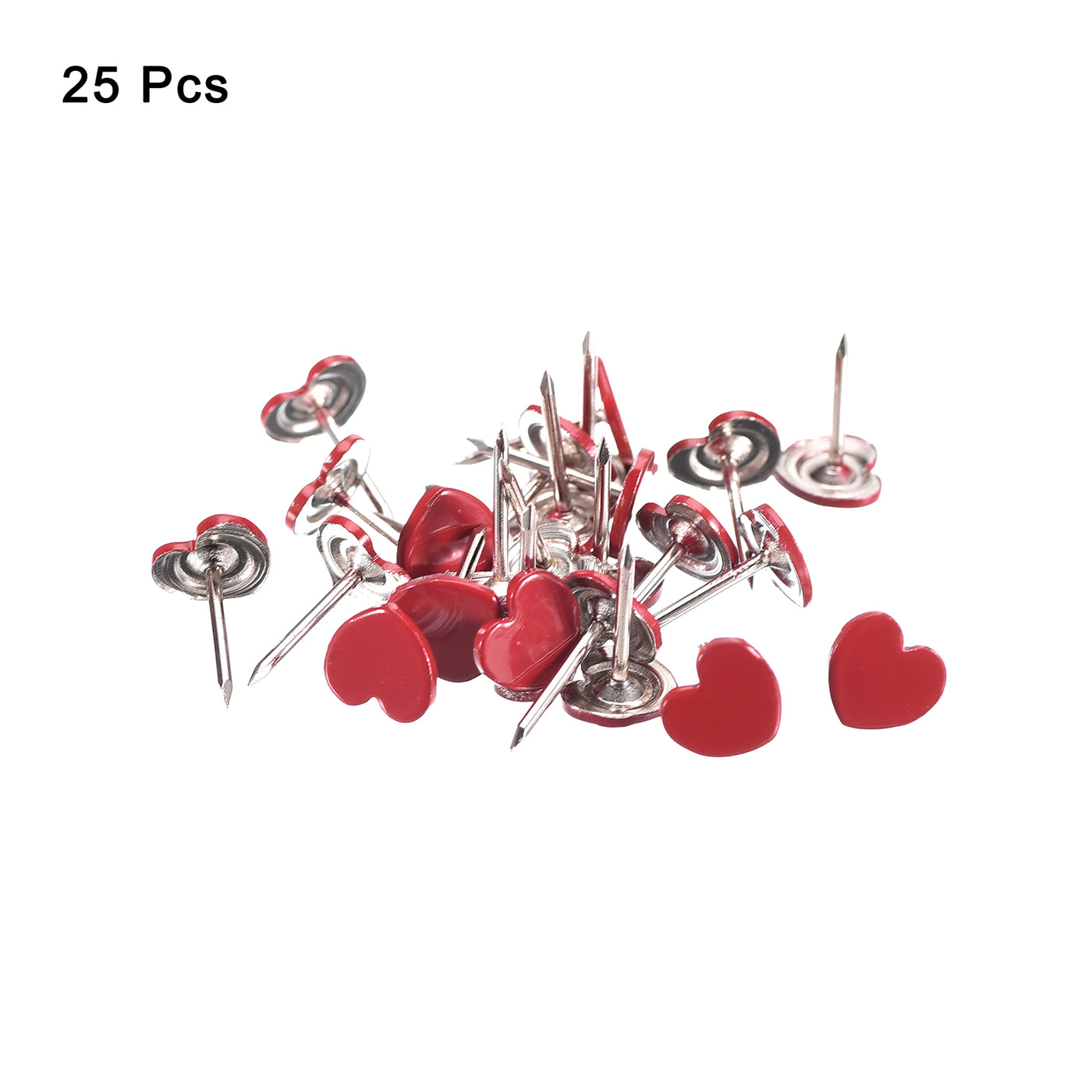 uxcell Uxcell 25Pcs Heart Shape Push Pins Decorative Thumbtacks for Cork Board, Red