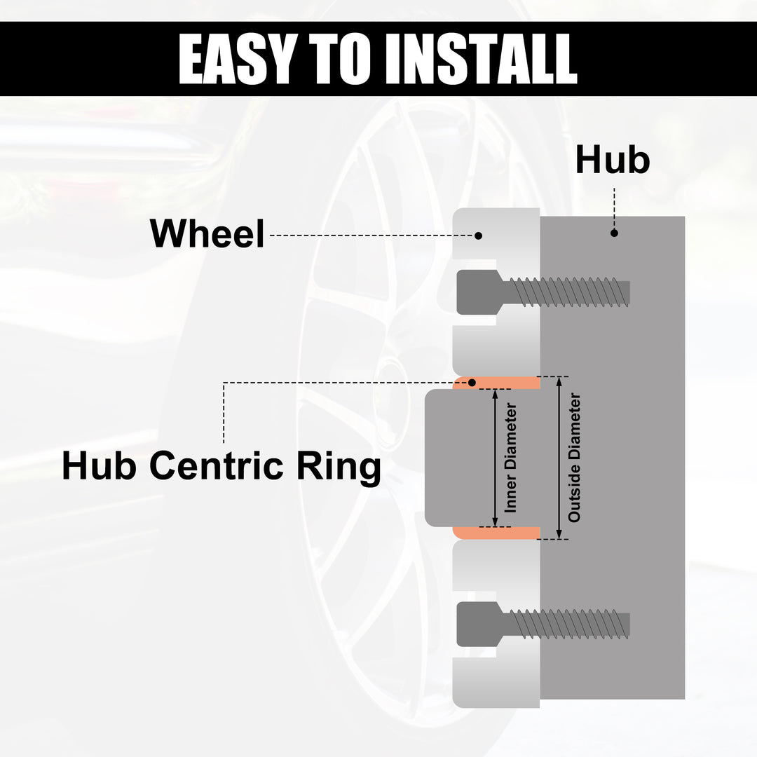 56 Mm Wheel Aluminum Hub Centric Rings 72.6mm To 65.1mm | Lug Nut Guys 2 In Hub Centric Wheel Spacers - Foto 9