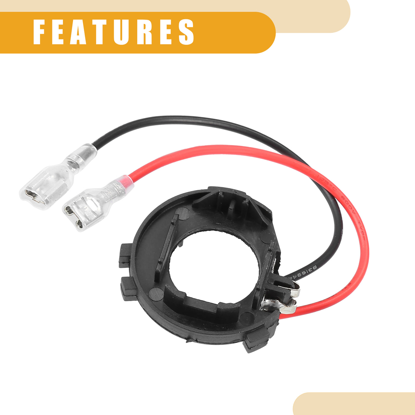 Partuto Automotive LED Headlight Bulb Retainer Adapter Holder Socket - Car Headlight Socket - for Volkswagen Plastic Black - 1 Pair