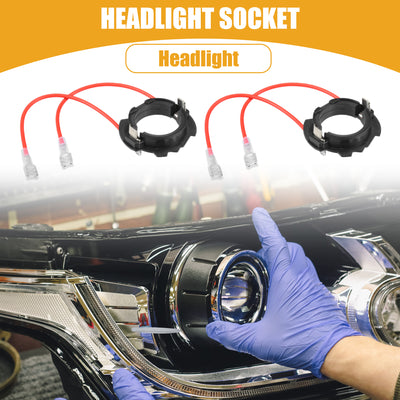 Harfington Automotive LED Headlight Bulb Retainer Adapter Holder Socket - Car Headlight Socket - for Volkswagen H7 Plastic Black - 1 Pair