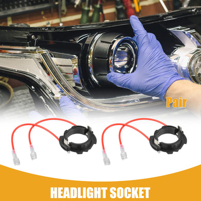 Harfington Automotive LED Headlight Bulb Retainer Adapter Holder Socket - Car Headlight Socket - for Volkswagen H7 Plastic Black - 1 Pair