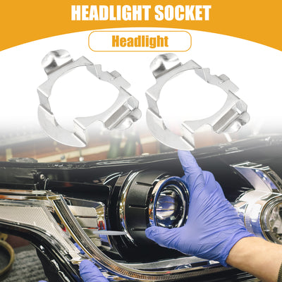 Harfington Automotive LED Headlight Bulb Retainer Adapter Holder Socket - Car Headlight Socket - for Mercedes-Benz H7 Plastic Black - 1 Pair