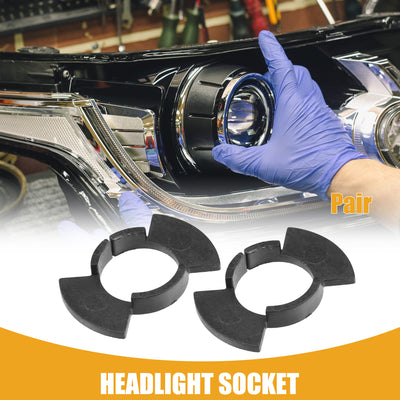 Harfington Automotive LED Headlight Bulb Retainer Adapter Holder Socket - Car Headlight Socket - for Honda H1 Plastic Black - 1 Pair