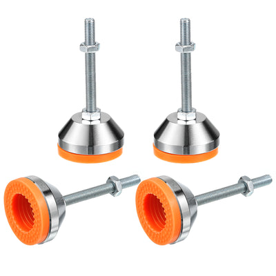 Harfington Uxcell Leveling Feet, 4Pcs M8x80x50mm - Carbon Steel Non-Skid Anti-shock Adjustable Table Feet, Leveling Screw Leg for Furniture Workshops Equipment