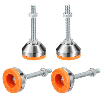 Harfington Uxcell Leveling Feet, 4Pcs M10x70x50mm - Carbon Steel Non-Skid Anti-shock Adjustable Table Feet, Leveling Screw Leg for Furniture Workshops Equipment