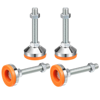 Harfington Uxcell Leveling Feet, 4Pcs M16x100x60mm - Carbon Steel Non-Skid Anti-shock Adjustable Table Feet, Leveling Screw Leg for Furniture Workshops Equipment