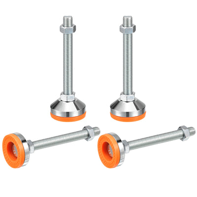 Harfington Uxcell Leveling Feet, 4Pcs M16x150x60mm - Carbon Steel Non-Skid Anti-shock Adjustable Table Feet, Leveling Screw Leg for Furniture Workshops Equipment