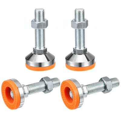 Harfington Uxcell Leveling Feet, 4Pcs M20x80x60mm - Carbon Steel Non-Skid Anti-shock Adjustable Table Feet, Leveling Screw Leg for Furniture Workshops Equipment