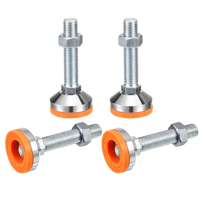 Harfington Uxcell Leveling Feet, 4Pcs M20x100x60mm - Carbon Steel Non-Skid Anti-shock Adjustable Table Feet, Leveling Screw Leg for Furniture Workshops Equipment