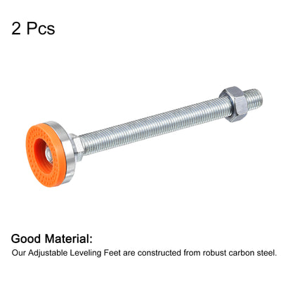 Harfington Uxcell Leveling Feet, 2Pcs M20x200x60mm - Carbon Steel Non-Skid Anti-shock Adjustable Table Feet, Leveling Screw Leg for Furniture Workshops Equipment