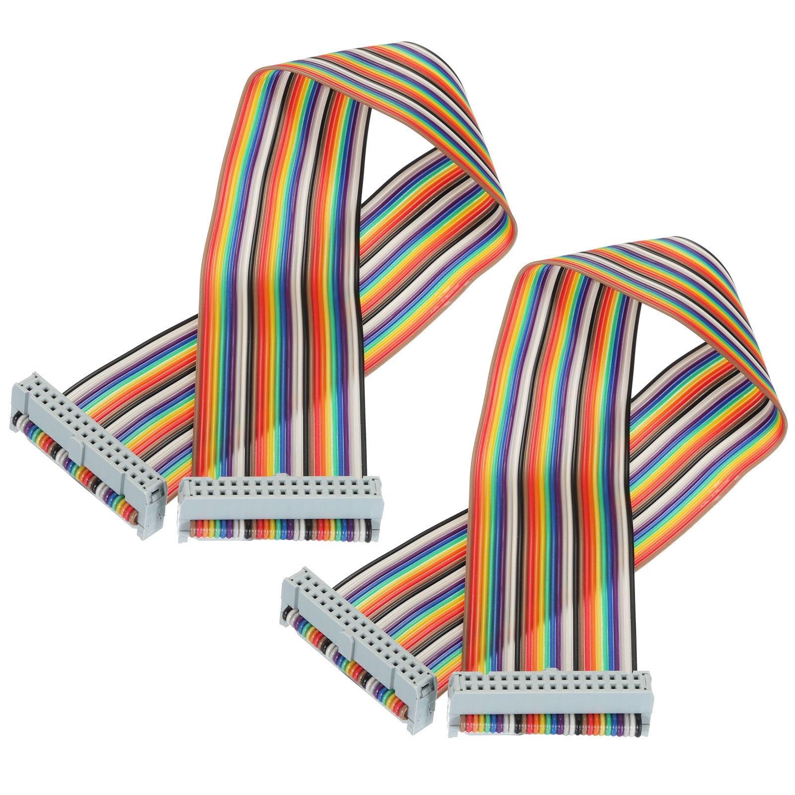 Flat Rainbow Ribbon Cable, Breadboard Jumper Wires for LED Light ...