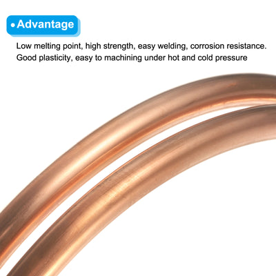 Harfington Copper Tube 7/8'' OD x 3Ft 3/64" T Refrigeration Flexible Pipe Seamless Hollow Metal Soft for Air Conditioners Refrigerators and Other Equipment