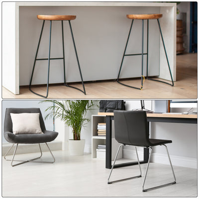 Harfington Uxcell 25Pcs Rectangle Shaped Non-Slip Chair Leg Tip 6-7mm Plastic Furniture Feet Black