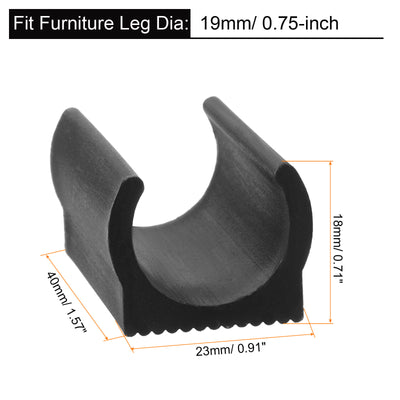 Harfington Uxcell Rectangle Shaped Non-Slip Chair Tip Plastic Furniture Feet