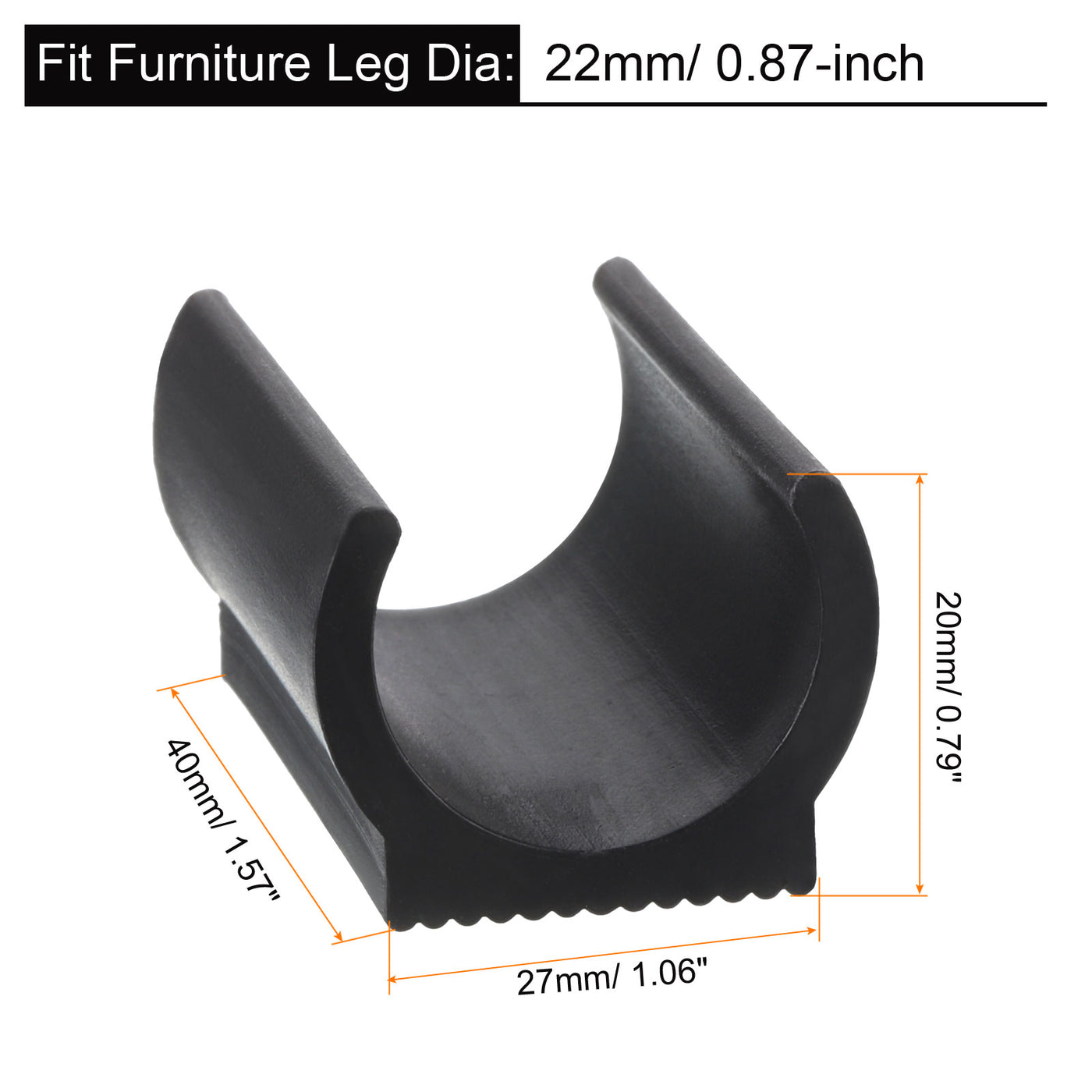 uxcell Uxcell Rectangle Shaped Non-Slip Chair Leg Tip Furniture Feet