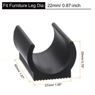 Harfington Uxcell Rectangle Shaped Non-Slip Chair Leg Tip Furniture Feet