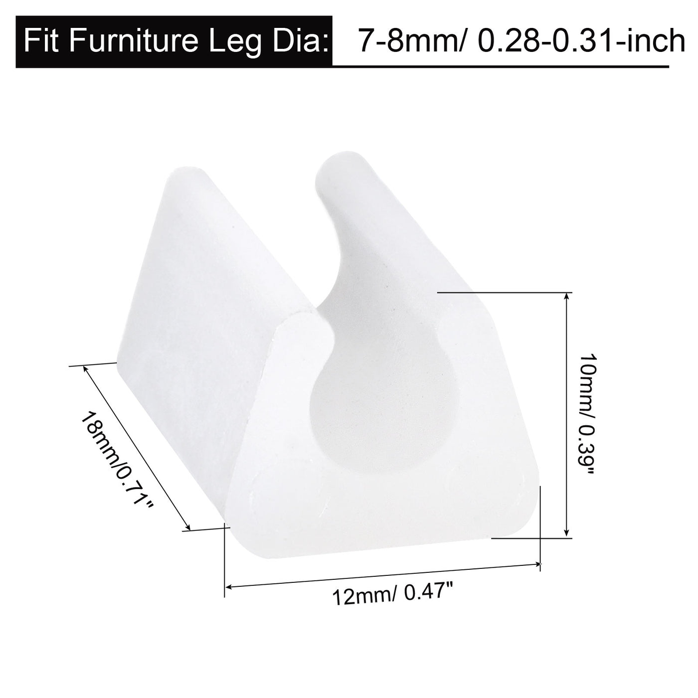 uxcell Uxcell 25Pcs Rectangle Shaped Non-Slip Chair Leg Tip 7-8mm Plastic Furniture Feet White