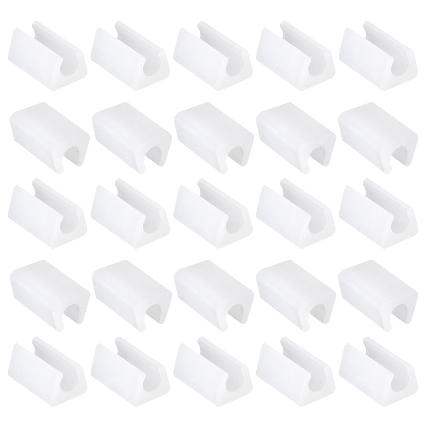uxcell Uxcell 25Pcs Rectangle Shaped Non-Slip Chair Leg Tip 7-8mm Plastic Furniture Feet White