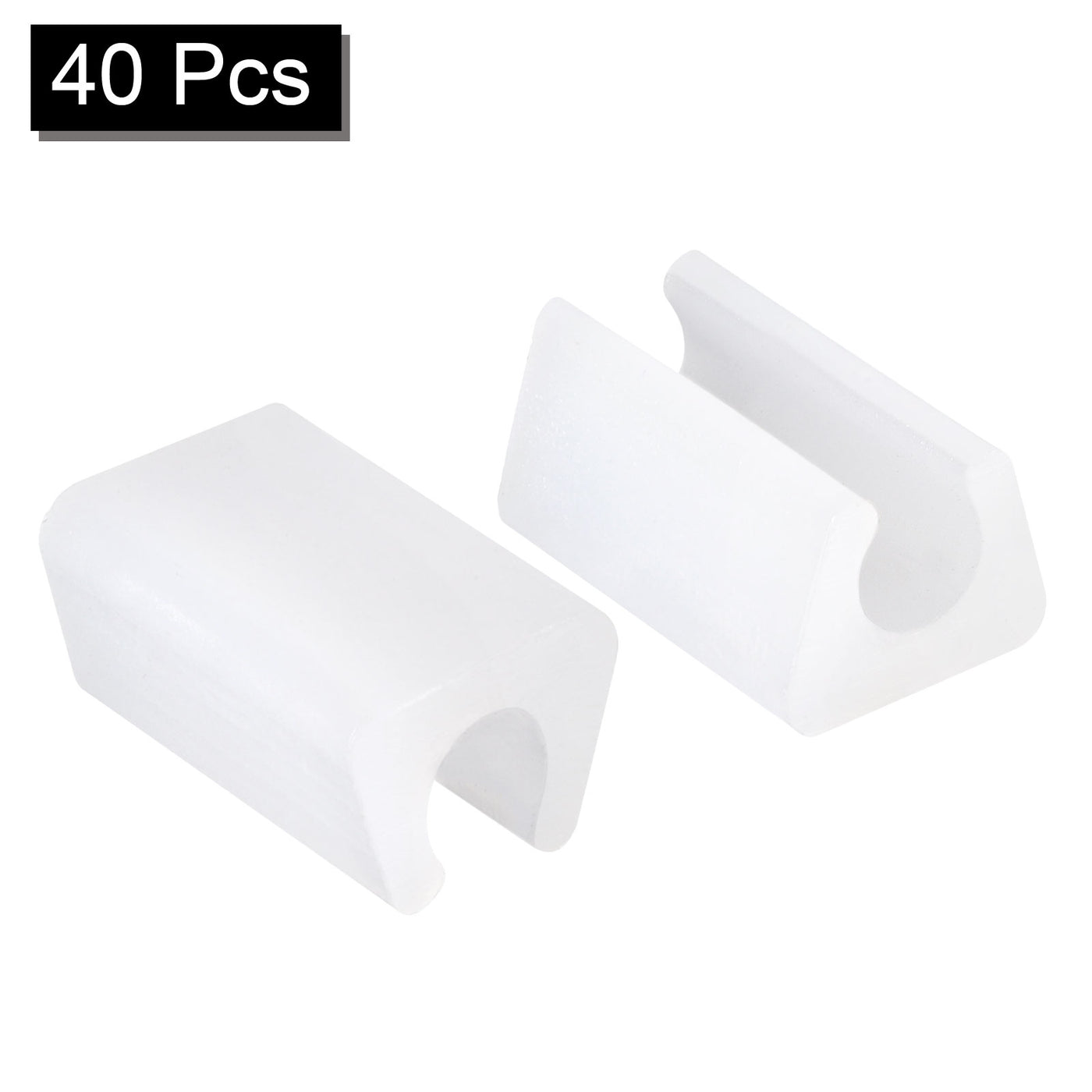 uxcell Uxcell 40Pcs Rectangle Shaped Non-Slip Chair Leg Tip 7-8mm Plastic Furniture Feet White