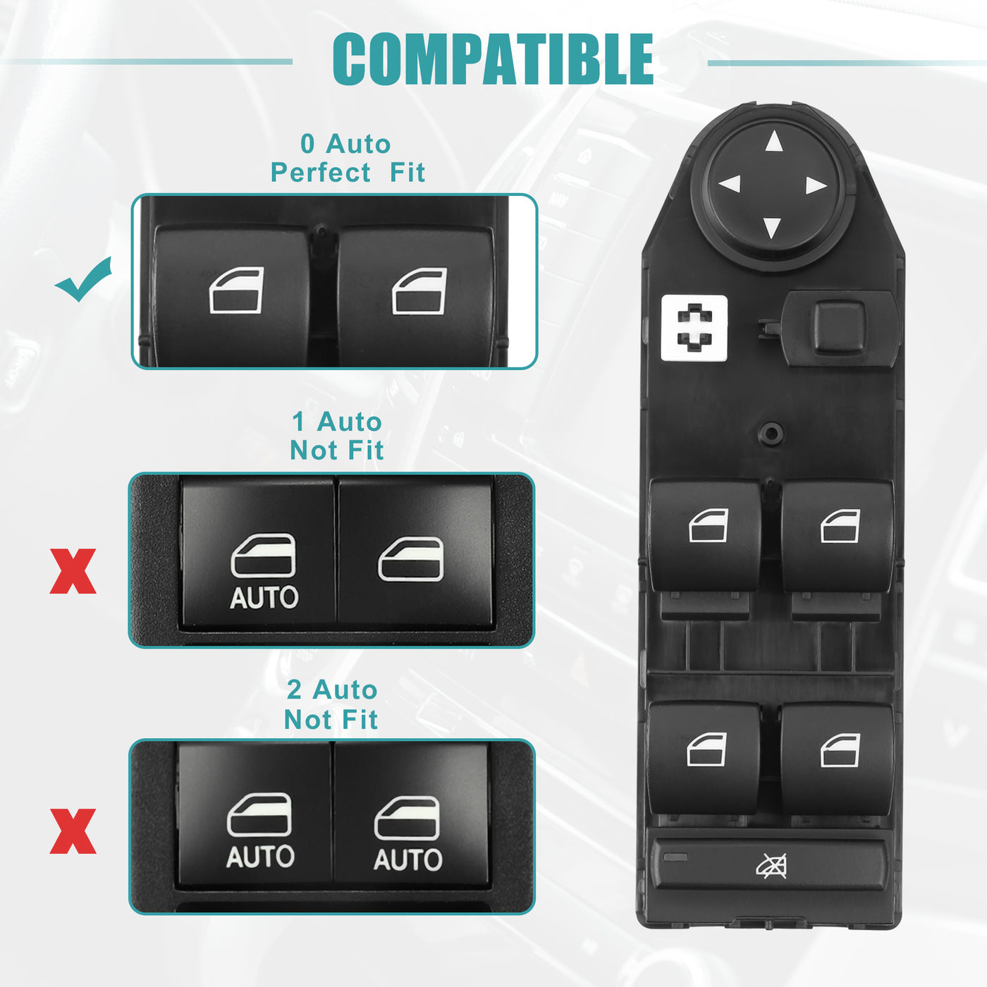ACROPIX Power Window Switch Window Control Switch Fit for BMW X3 2004 2.5i 3.0i 2.5L L6 - Gas 3.0L L6 - Gas No.61313414354 - Pack of 1