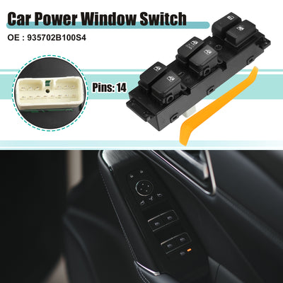 Harfington Power Window Switch Window Control Switch Fit for Hyundai Santa Fe 2007-2009 with Removal Tool No.935702B100S4 - Pack of 1