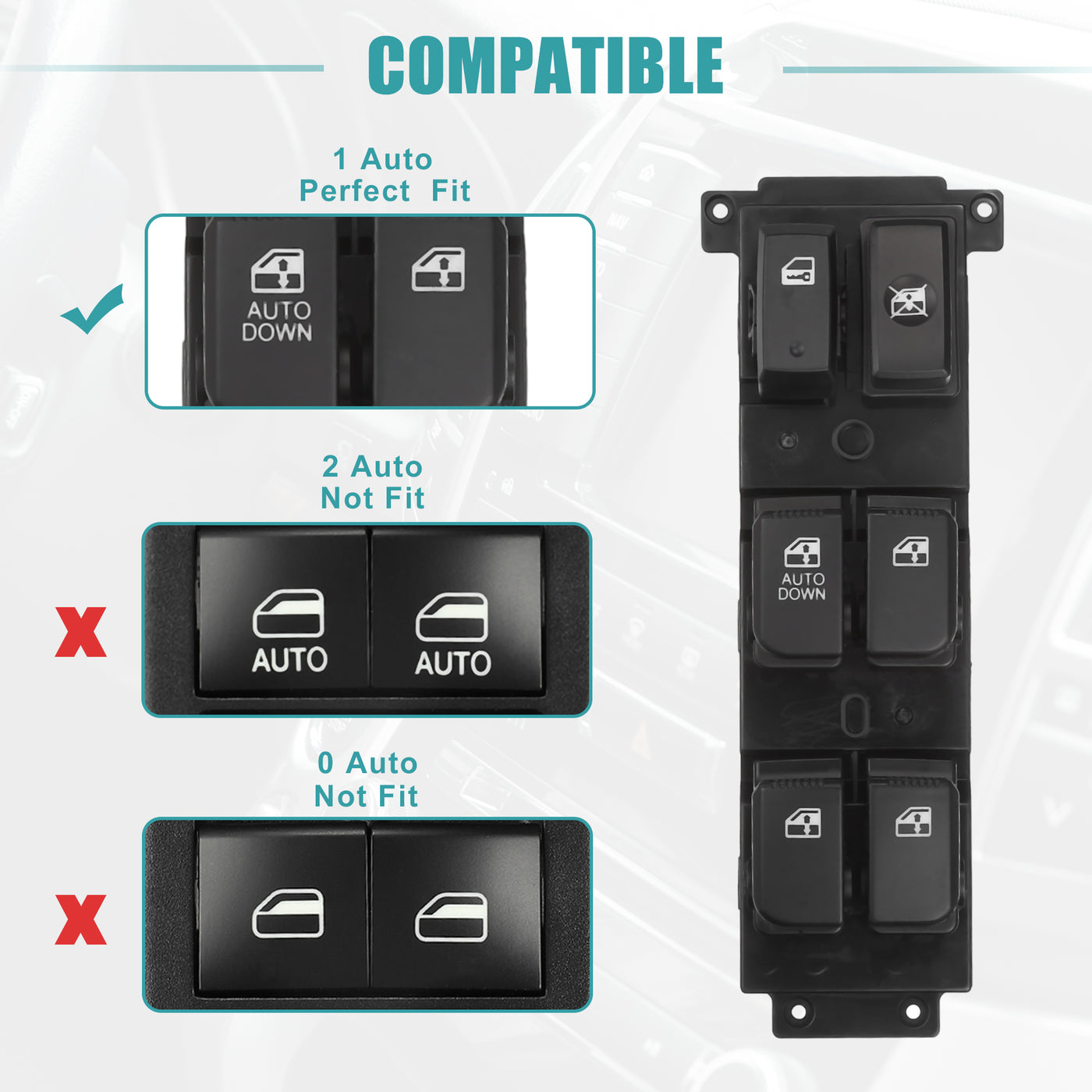 ACROPIX Power Window Switch Window Control Switch Fit for Hyundai Santa Fe 2007-2009 with Removal Tool No.935702B100S4 - Pack of 1