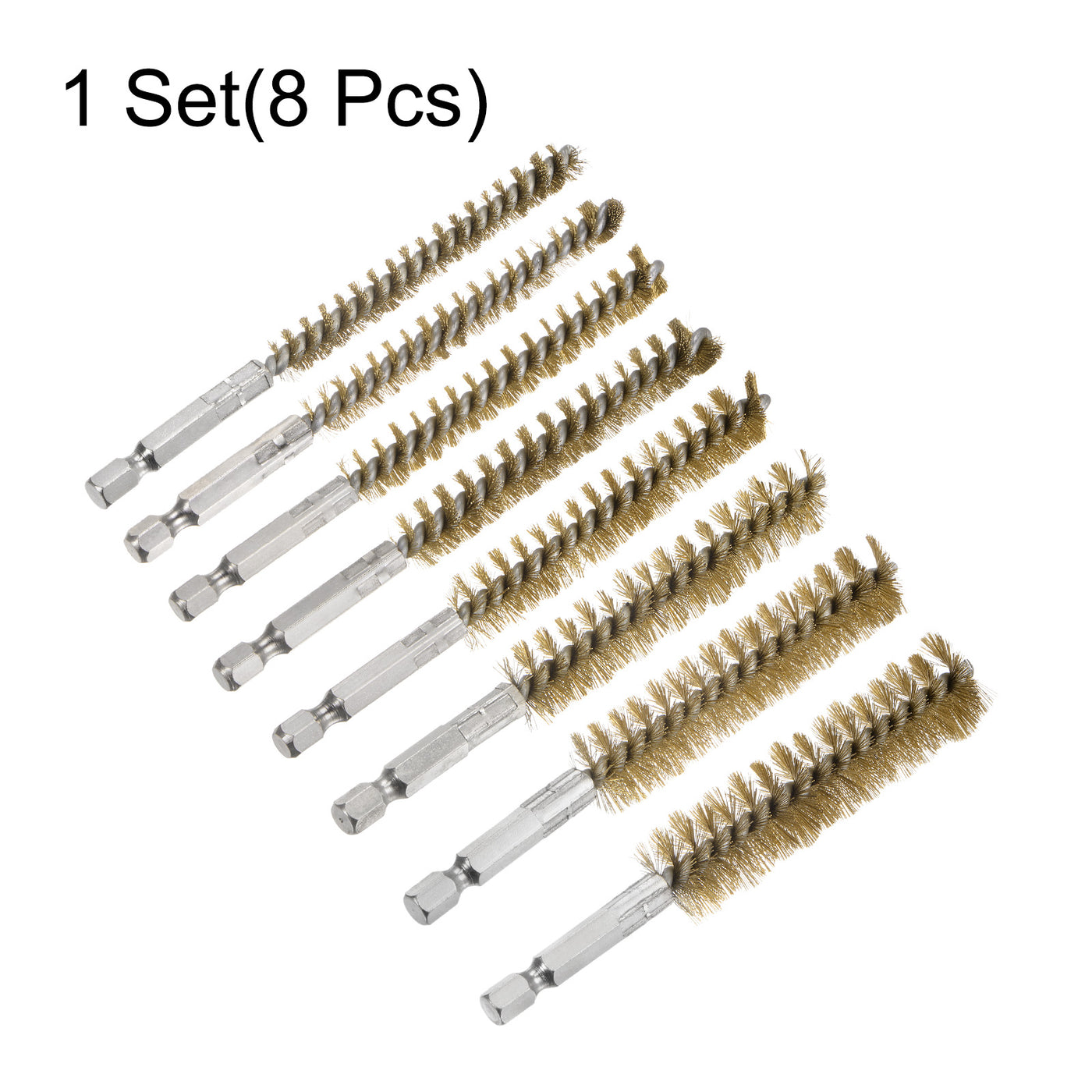 5Pcs Bore Brush Brass 16mm Dia Cleaning Bronze Wire Brush Tube Pipe Cleaner With Handle 1/4 Inch