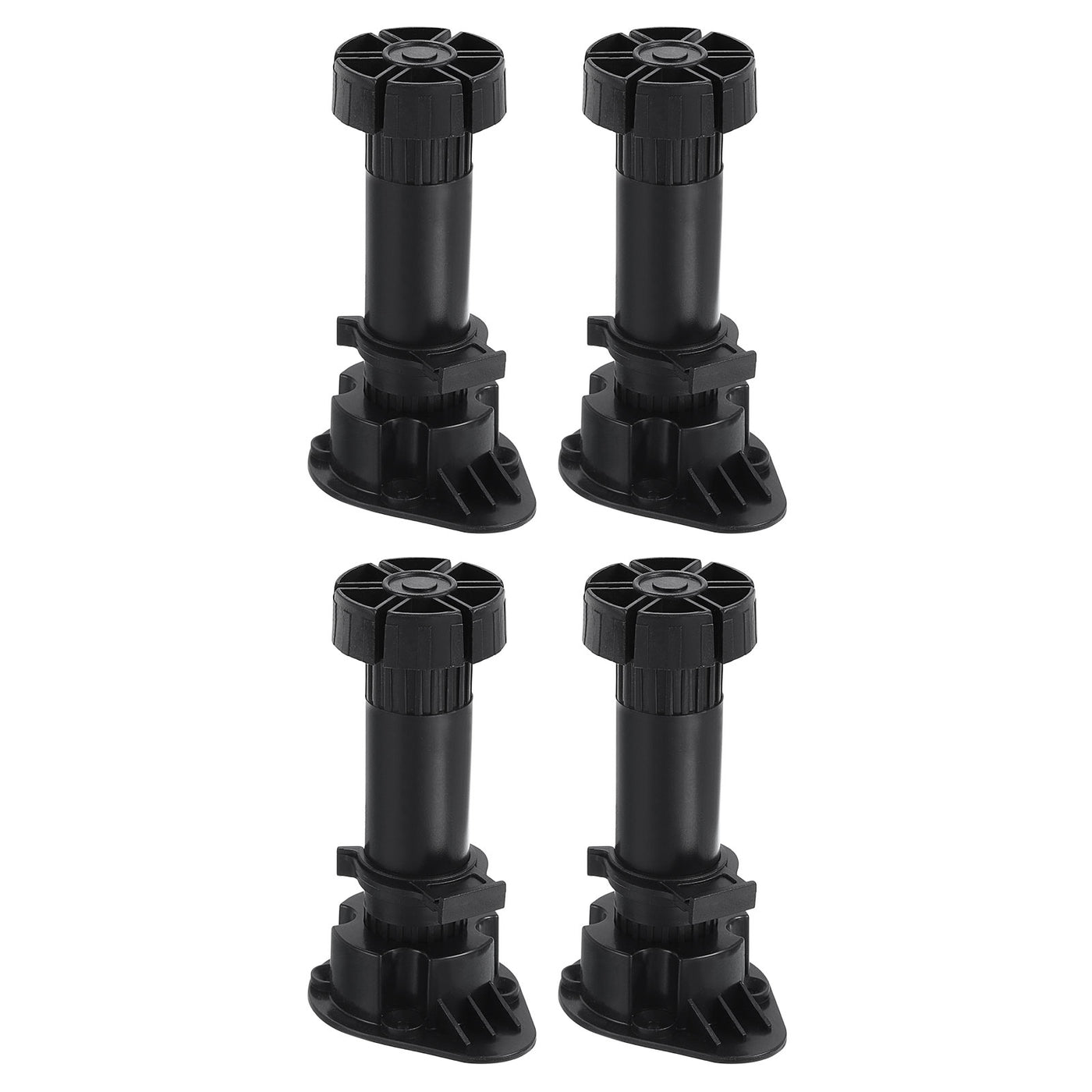 uxcell Uxcell Adjustable Legs, 4Pcs 44 x 120mm - Furniture Leveling Foot, Thick Thin Legs Leveler Support Frame for Bed Sofa Coffee Table Bathroom Cabinet (Black)