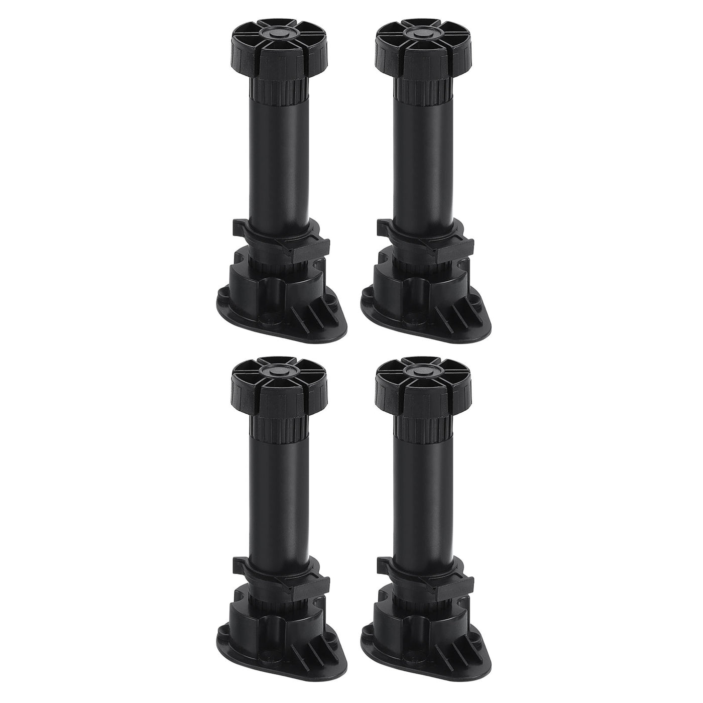 uxcell Uxcell Adjustable Legs, 4Pcs 44 x 150mm - Furniture Leveling Foot, Thick Thin Legs Leveler Support Frame for Bed Sofa Coffee Table Bathroom Cabinet (Black)