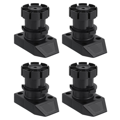 Harfington Uxcell Adjustable Legs, 4Pcs 54 x 80mm - Furniture Leveling Foot, Thick Legs Leveler Support Frame for Bed Sofa Coffee Table Bathroom Cabinet (Black)
