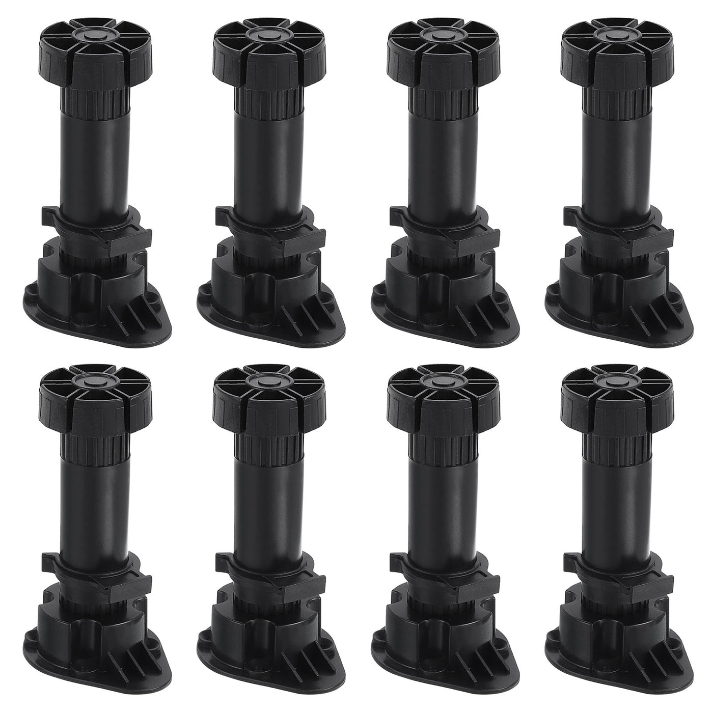 uxcell Uxcell Adjustable Legs, 8Pcs 44 x 120mm - Furniture Leveling Foot, Thick Thin Legs Leveler Support Frame for Bed Sofa Coffee Table Bathroom Cabinet (Black)
