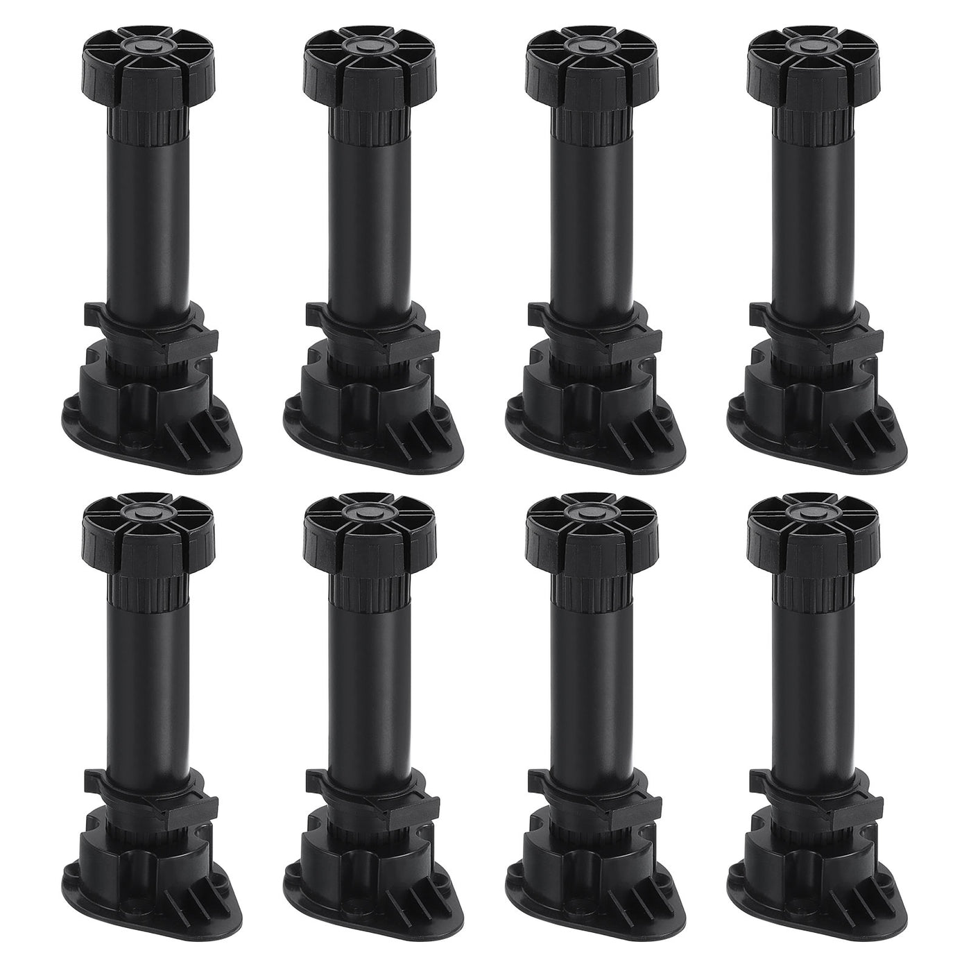 uxcell Uxcell Adjustable Legs, 8Pcs 44 x 150mm - Furniture Leveling Foot, Thick Thin Legs Leveler Support Frame for Bed Sofa Coffee Table Bathroom Cabinet (Black)