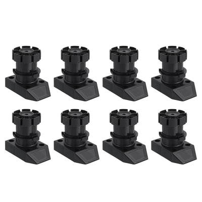 Harfington Uxcell Adjustable Legs, 8Pcs 54 x 80mm - Furniture Leveling Foot, Thick Legs Leveler Support Frame for Bed Sofa Coffee Table Bathroom Cabinet (Black)