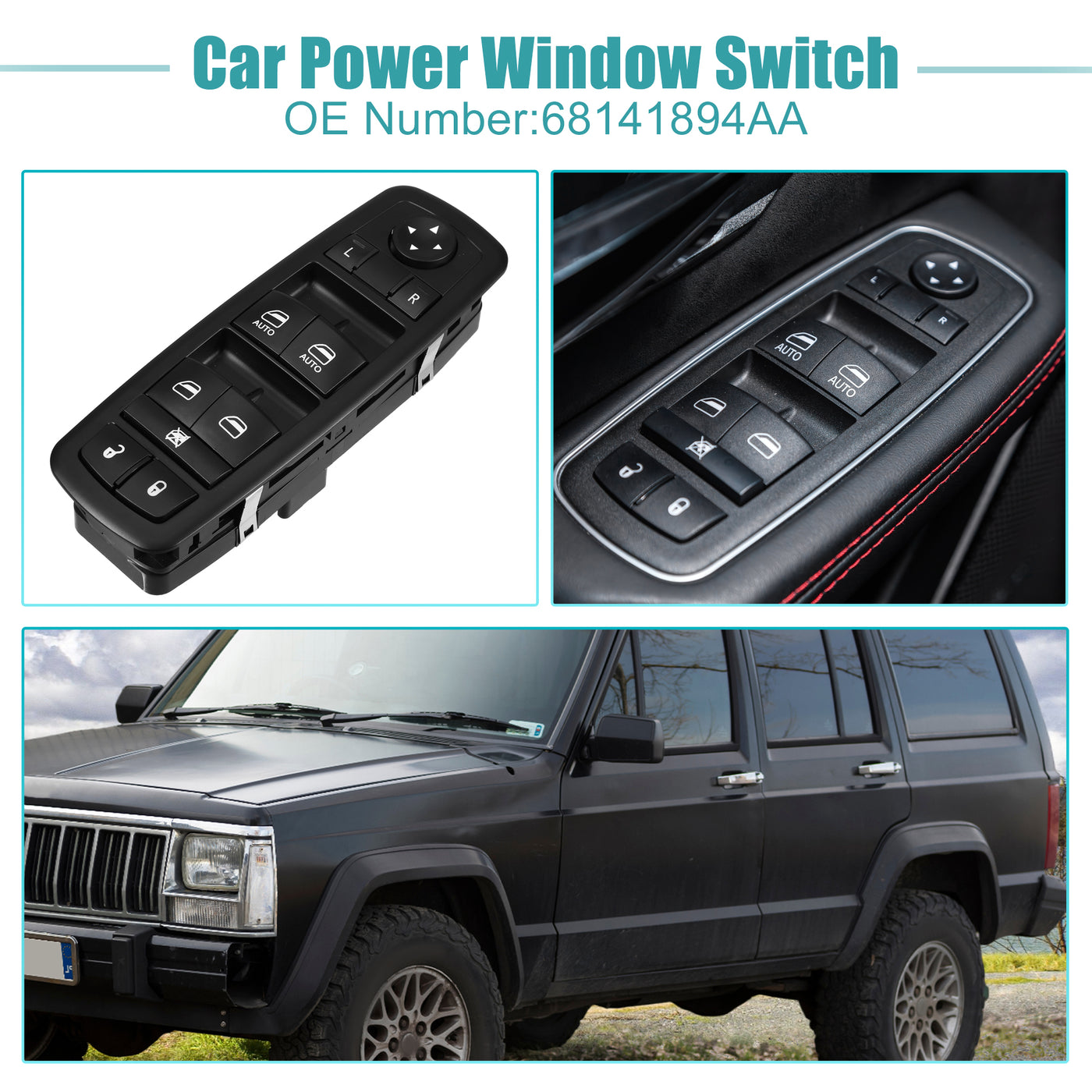 ACROPIX Power Window Switch Window Control Switch Fit for Jeep Cherokee 2014 with Removal Tool No.68141894AA - Pack of 1