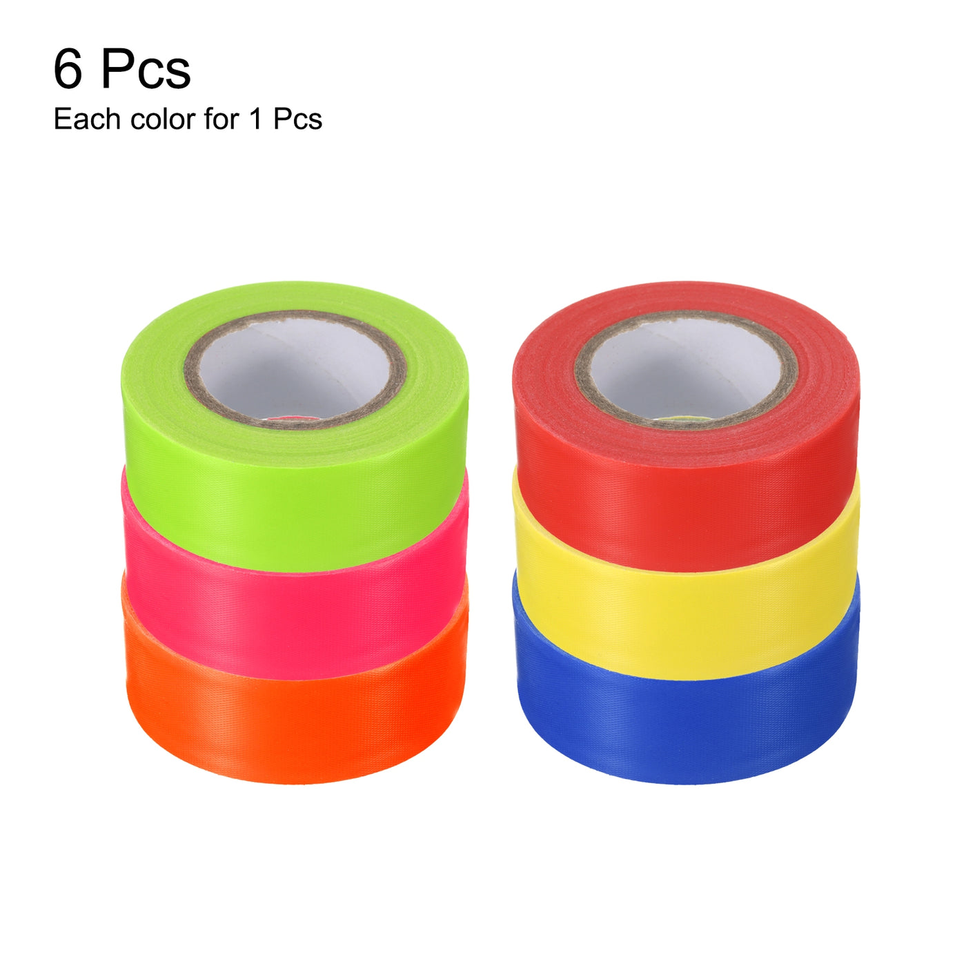 uxcell Uxcell PVC Flagging Tape 25mm x 30m/98.4ft Marking Tape Non-Adhesive 6pcs
