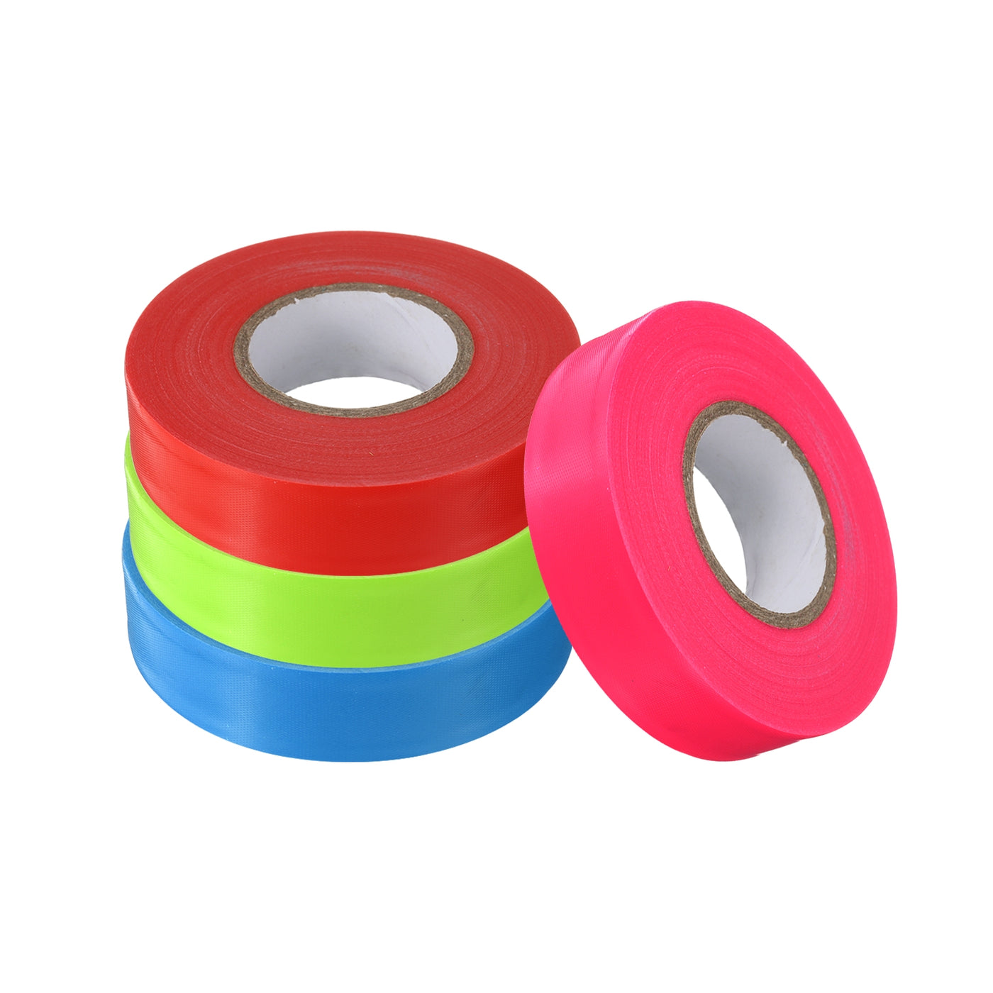 uxcell Uxcell PVC Flagging Tape 20mm x 60m/196.8ft Marking Tape Non-Adhesive 4pcs
