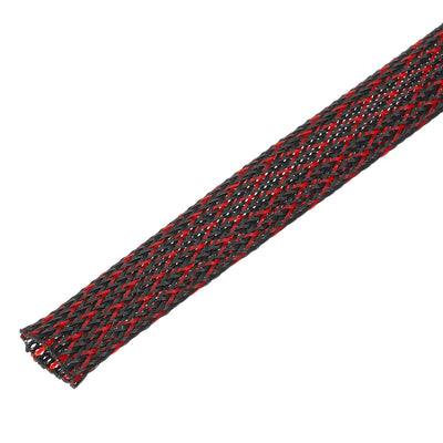 Harfington Uxcell Insulation Braid Sleeving, 9.84 Ft-19mm High Temperature Sleeve Black Red