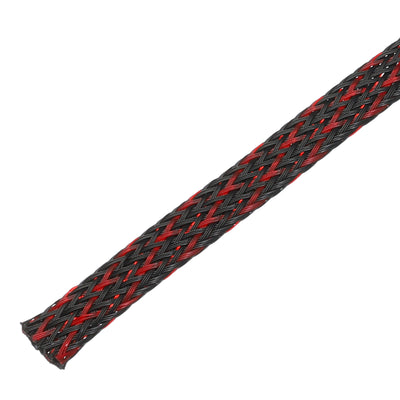 Harfington Uxcell Insulation Braid Sleeving, 9.84 Ft-6mm High Temperature Sleeve Black Red