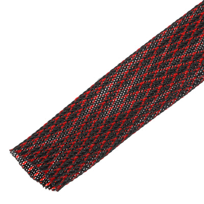 Harfington Uxcell Insulation Braid Sleeving, 16.4 Ft-40mm High Temperature Sleeve Black Red