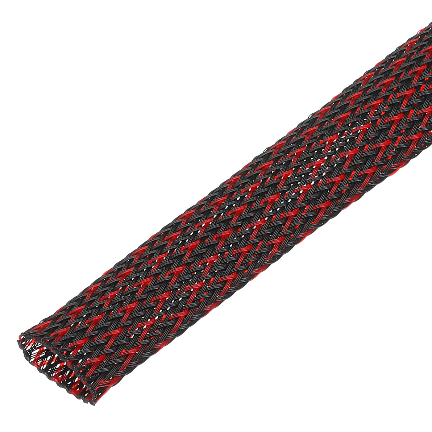 uxcell Uxcell Insulation Braid Sleeving, 9.84 Ft-25mm High Temperature Sleeve Black Red