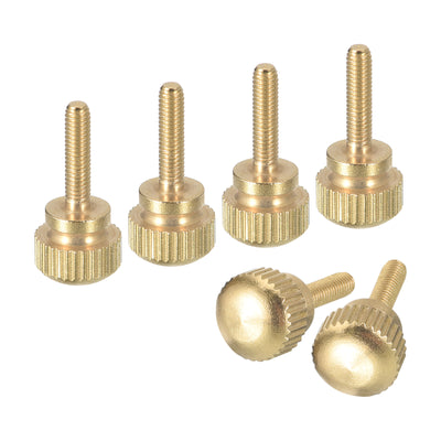 uxcell Uxcell M3x12mm Knurled Thumb Screws, 6pcs Brass Thumb Screws with Shoulder, Brass Tone