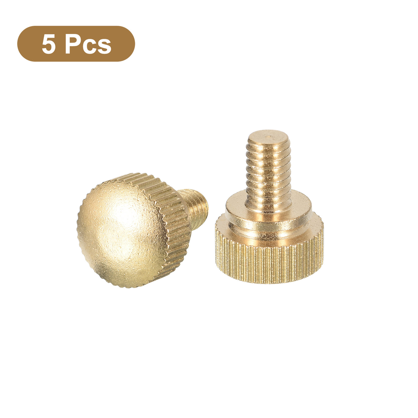 Uxcell 5Pcs Knurled Thumb Screws, M4x10mm Brass Shoulder