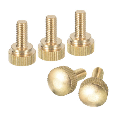 uxcell Uxcell M6x12mm Knurled Thumb Screws, 5pcs Brass Thumb Screws with Shoulder, Brass Tone
