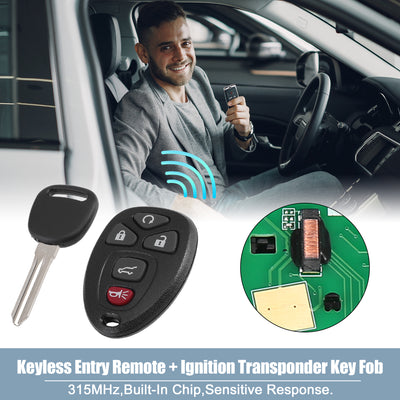 Harfington OUC60270 315MHz Replacement Keyless Entry Remote Ignition Transponder Key Fob 5 Buttons for Chevrolet Suburban 1500 2500 for Chevrolet Tahoe 2007-2014
