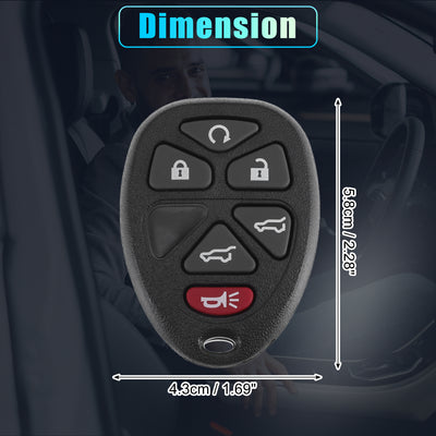 Harfington OUC60270 315MHz SUV Keyless Entry Remote Ignition Transponder Key Fob for Chevrolet Tahoe 2007-2014 for GMC Yukon 2007-2014 for Cadillac Escalade 2007-2014 6 Buttons