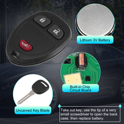 Harfington KOBGT04A 315MHz Keyless Entry Remote Ignition Transponder Key Fob for Chevrolet HHR 2006-2011 for Chevy Uplander 2006-2008 for Buick Terraza 2006-2007 3 Buttons