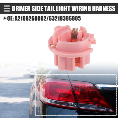 Harfington Rear Tail Light Lamp Bulb Socket, for Mercedes S Class W220 1998-2006, ABS, No.A2108260082/63218386805, Pink