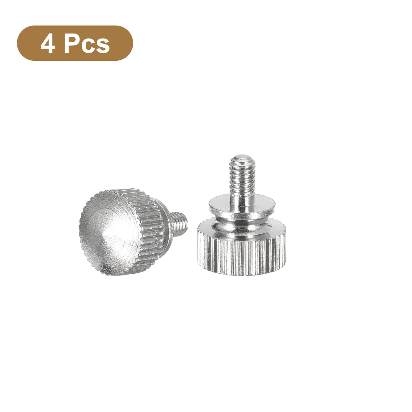 uxcell Uxcell M3x5mm Knurled Thumb Screws, 4pcs Brass Thumb Screws with Shoulder, Silver Tone