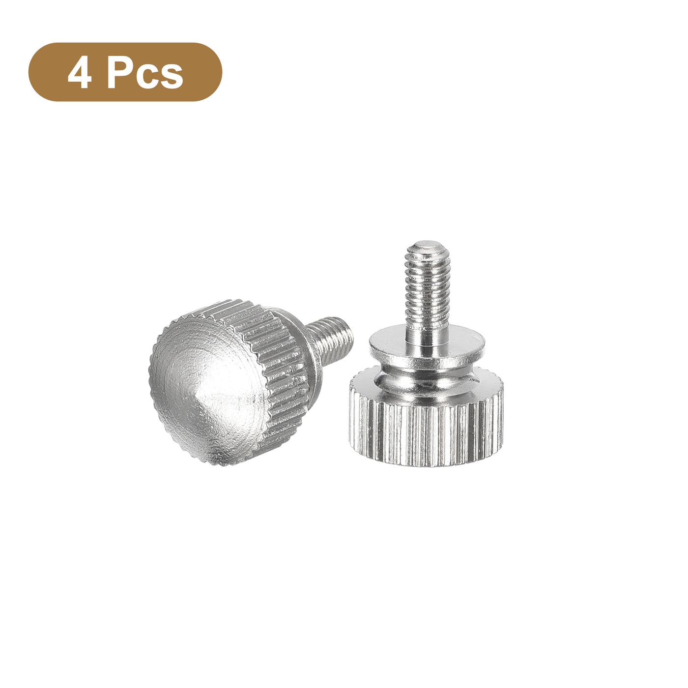 uxcell Uxcell M3x6mm Knurled Thumb Screws, 4pcs Brass Thumb Screws with Shoulder, Silver Tone